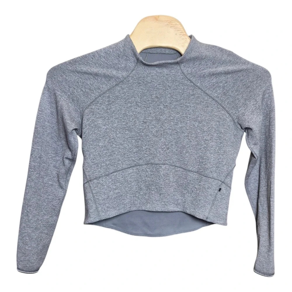 Lululemon Hill and Valley Mock Neck Cropped Pullover Women's 10 Gray